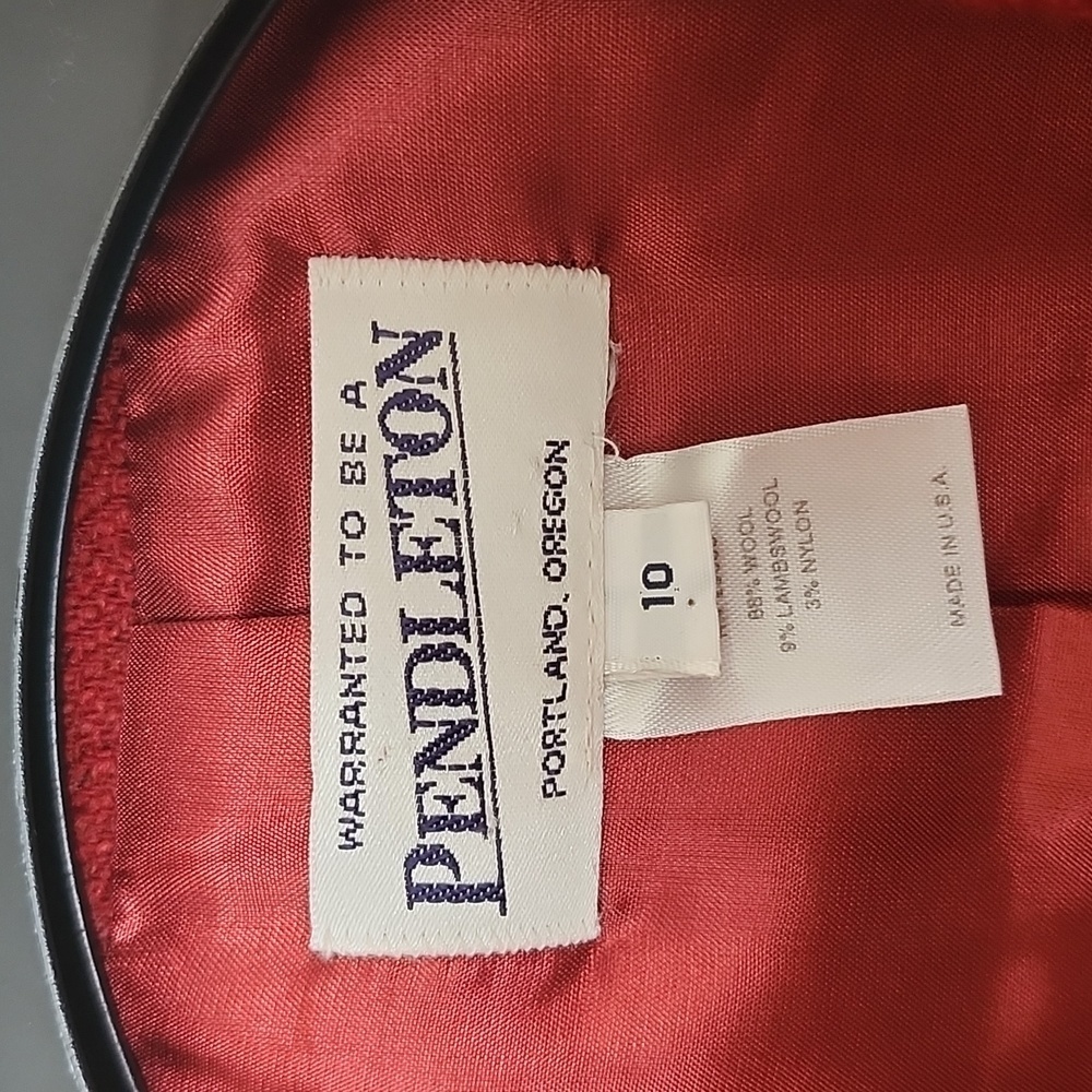Pendleton Red Wool Lambswool Double Button Blazer… - image 5